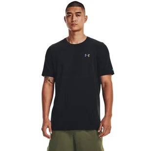 Męska koszulka treningowa Under Armour UA Rush Seamless Legacy SS - czarna - UNDER ARMOUR - Koszulki sportowe męskie - miniaturka - grafika 1