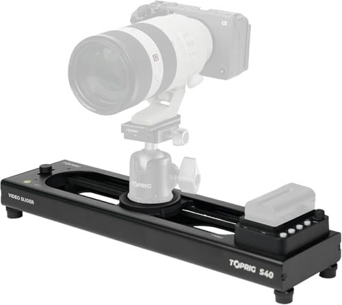 Accsoon - Toprig S40 - Zmotoryzowany suwak kamery do nagrywania wideo - Maks. obciążenie do 2,5 kg w pionie i 4 kg w poziomie - Prędkość 5 cm/s - Maksymalny dystans przesuwu: 225 mm