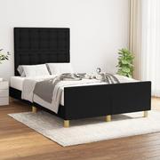 Łóżka - Lumarko Rama łóżka z zagłówkiem, czarna, 120x200 cm, obita tkaniną - miniaturka - grafika 1
