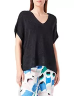 Swetry damskie - s.Oliver BLACK LABEL Damski sweter z krótkim rękawem, 38, czarny, 38 - miniaturka - grafika 1