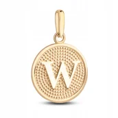 Wisiorki - ZŁOTA WYJĄTKOWA ZAWIESZKA MEDALIK LITERKA W 585 - miniaturka - grafika 1