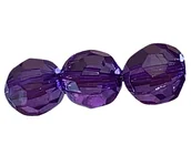 Półfabrykaty do biżuterii - Korale okrągłe szlifowane 14 mm ( 4szt ) Fioletowe - miniaturka - grafika 1