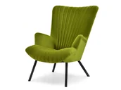 Fotele - ELEGANCKI FOTEL WELUROWY LANZA MECH Z CZARNYMI NOGAMI - miniaturka - grafika 1