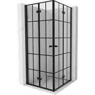 Kabiny prysznicowe - Mexen Mist-F Duo kabina prysznicowa składana 100 x 100 cm, czarna kratka, czarna - 8A6-100L-100P-70-77 - miniaturka - grafika 1