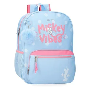 Joumma Disney Mickey Vibes Plecak szkolny adaptacyjny do wózka niebieski 30 x 38 x 12 cm poliester 13,68 l, Niebieski, Talla única, Plecak szkolny z możliwością dostosowania do wózka - Plecaki szkolne i tornistry - miniaturka - grafika 1