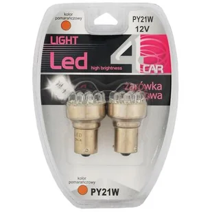 Zestaw żarówek samochodowych LED PY21W 12V 4CAR - Żarówki samochodowe - miniaturka - grafika 1