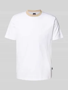 T-shirt z prążkowanym, okrągłym dekoltem model ‘Tessler’ - Koszulki męskie - miniaturka - grafika 1