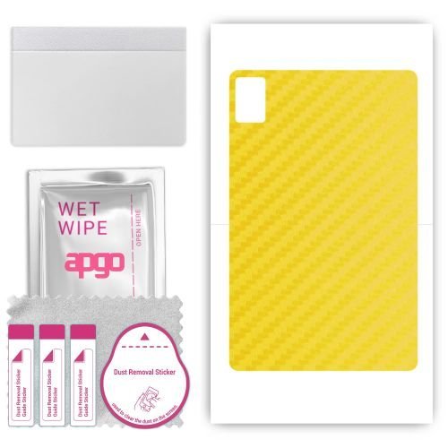 folia naklejka skórka strukturalna na TYŁ do Doogee T30 Pro - Carbon Żółty - apgo SKINS