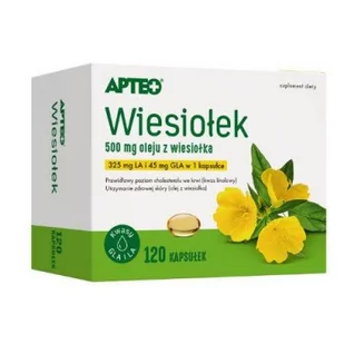 Synoptis PHARMA APTEO Wiesiołek, 120 kapsułek - Włosy, skóra, paznokcie - miniaturka - grafika 1
