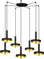 Lampy sufitowe - Lampa wisząca WHIZ 7L czarny/złoty - miniaturka - grafika 1