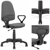 Fotele i krzesła biurowe - Fotel Obrotowy Tapicerowany Bravo Szary do Biura - miniaturka - grafika 1