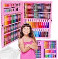 Kredki, ołówki, pastele i pisaki - Zestaw Artystyczny Do Malowania Rysowania 168 Elementów U84 - miniaturka - grafika 1