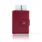 Portfele - Portfel męski skórzany Etui na karty wizytówki Wizytownik czerwony SOLIER - miniaturka - grafika 1