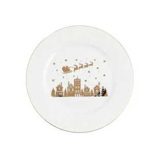 Talerz płytki reliefowany złote domki 27,5 cm - Talerze - miniaturka - grafika 1