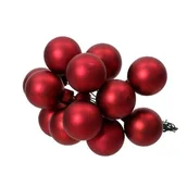 Bombki - Bombki szklane na drutach mat 2 cm bordo 144 szt. - miniaturka - grafika 1