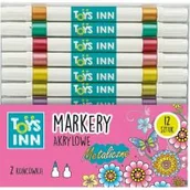 Przybory szkolne - Markery akrylowe metaliczne 2 końsówki 12szt STnux - miniaturka - grafika 1