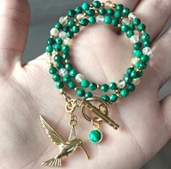 Naszyjniki - Klasyczny koliber malachit cytryn - miniaturka - grafika 1