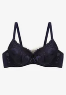 Biustonosze - Granatowy Biustonosz z Motywem Kwiatowej Koronki Nelenor - Born2be - miniaturka - grafika 1