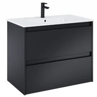 Szafki łazienkowe - ROCA A852014532 ALPINE zestaw meblowy 2 szufladowy 80 Czarny Mat - miniaturka - grafika 1