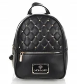 Plecaki - MONNARI Piękny plecak damski Monnari Złote ćwieki Logo Łańcuszki - miniaturka - grafika 1