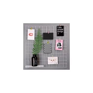 Biała metalowa kratka-organizer Reminder, 60x60 cm - Gadżety do domu - miniaturka - grafika 1