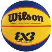 Koszykówka - Piłka koszykowa Wilson Fiba 3x3 replica RBR żółto-niebieska WTB1033XB - miniaturka - grafika 1