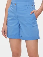 Spodnie sportowe damskie - Tommy Hilfiger Szorty materiałowe WW0WW41769 Niebieski Regular Fit - miniaturka - grafika 1