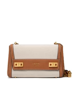 Torebki damskie - Guess Torebka Katey Flap Shoulder Bag HWHA78 70190 Beżowy - grafika 1