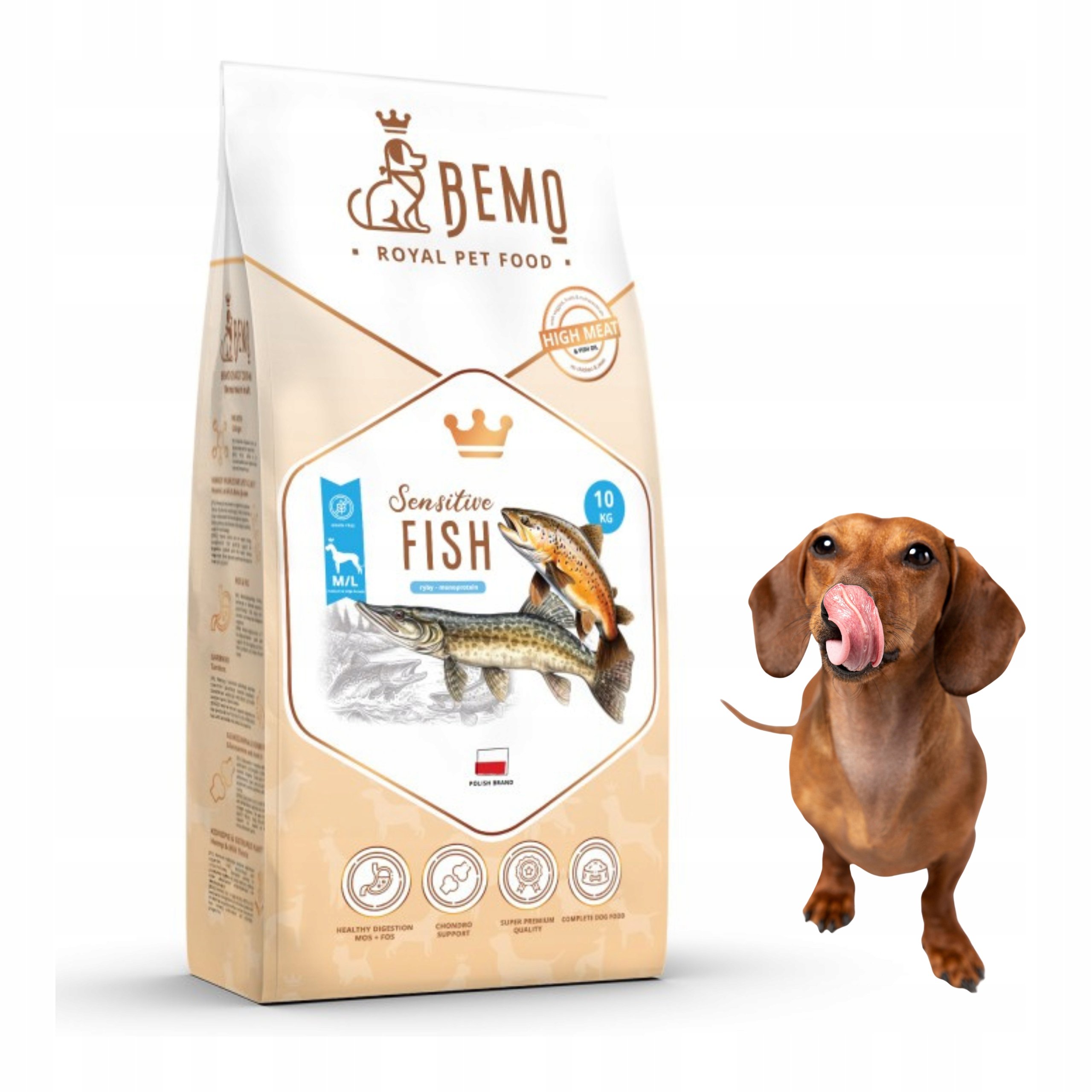 Karma dla psa sucha Bemo Sensitive Fish 10 kg Dużych Średnich Psów Z Rybą