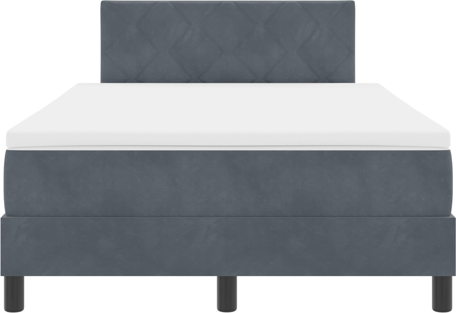 vidaXL Łóżko Box Spring z materacem, Ciemnoszare, 120x200 cm, Aksamit