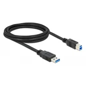 Kable USB - Delock Kabel USB 3.0 2m AM-BM czarny 85068 - miniaturka - grafika 1