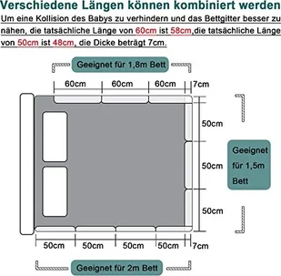 YARDIN barierka na łóżko dziecięce 100 cm, barierka zabezpieczająca przed upadkiem dla dzieci, regulowana wysokość 40-60 cm, (wiśniowy róż) - Łóżka dla dzieci i młodzieży - miniaturka - grafika 1