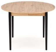 Stoły - Okrągły rozkładany stół do jadalni dąb atisan + czarny - Vogo - miniaturka - grafika 1