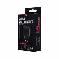 Ładowarki do telefonów - Maxlife Ładowarka Maxlife MXTC-02 2xUSB 2.4A Czarna maxlife_20191104152821 - miniaturka - grafika 1