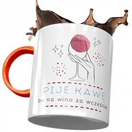 Kubki - Kubek Pomarańczowy Śmieszny Piję Kawę z Nadrukiem ze Zdjęciem + Opakowanie na prezent (wzór 03) - miniaturka - grafika 1