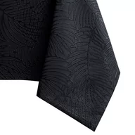 Obrusy i serwetki - Obrus Gaia Czarny Tłoczony Roślinny 140x220 owal AmeliaHome - TCLOTH/AH/GAIA/HMD/BLACK/O140X220 - miniaturka - grafika 1