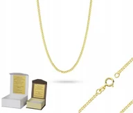 Biżuteria dla dzieci - Złoty łańcuszek srebro pozłacane splot pancerka 55 cm DEDYKACJA P4 - miniaturka - grafika 1