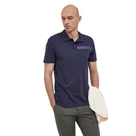 Koszulki męskie - Armani Exchange Męska koszulka polo w paski na sercu, NIEBIESKI, L - miniaturka - grafika 1