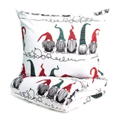 Pościel - Pościel GNOMES z mikrofibry z motywem świątecznym 160x200 cm HOMLA - miniaturka - grafika 1
