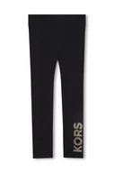 Spodnie i spodenki dla dziewczynek - Michael Kors legginsy dziecięce kolor czarny z nadrukiem - miniaturka - grafika 1