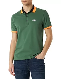 Koszulki męskie - Replay Męska koszulka polo, Zielony 136, XL - grafika 1
