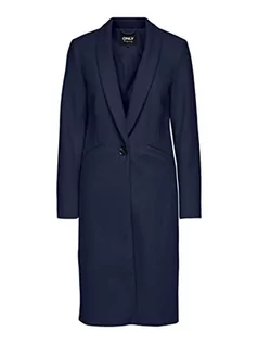 Płaszcze damskie - ONLY Damski płaszcz ONLEMMA Fitted OTW Coat, niebieski morski / szczegóły: SOLID, M (4 sztuki) - grafika 1