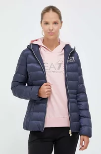 EA7 Emporio Armani kurtka damska kolor granatowy przejściowa - Kurtki damskie - miniaturka - grafika 1