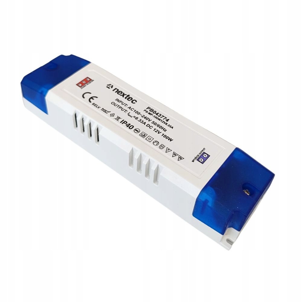 Zasilacz montażowy 12V IP20 8,33A 100W Poltronic PB043774