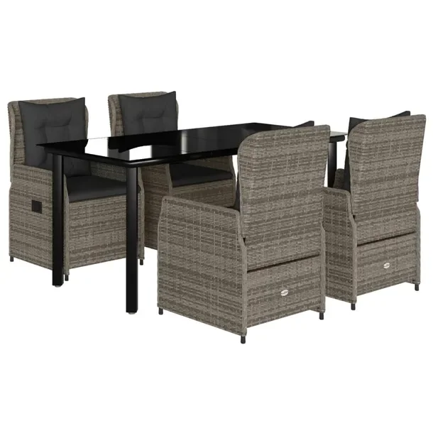 Zestaw Mebli Ogrodowych Rattan PE, Stół 160x80x74cm, Krzesła 55x60x93cm