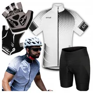 Spodenki rowerowe - Strój Kolarski Męski rozm L Koszulka Spodenki Rowerowe z Wkładką Rękawiczki - miniaturka - grafika 1