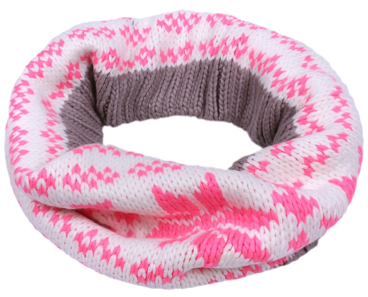 Ciepły, dziewczęcy komin w zimowy wzór