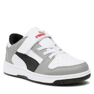 Buty dla dziewczynek - Sneakersy Puma Rebound Layup Lo SL V PS 370492 20 Puma White-Puma Black-Concrete Gray-For All Time Red - miniaturka - grafika 1