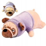 Maskotki i pluszaki - 2 x Pies Mops Buldog FIOLETOWY SWETEREK MASKOTKA PODUSZKA ZAGŁÓWEK PRZYTULA - miniaturka - grafika 1