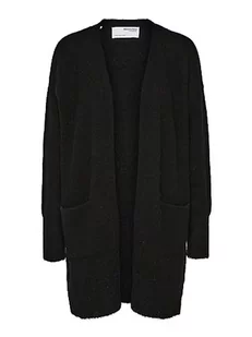 SELECTED FEMME Damski kardigan z dzianiny alpaka mieszanka wełny, czarny, XS - Swetry damskie - miniaturka - grafika 1